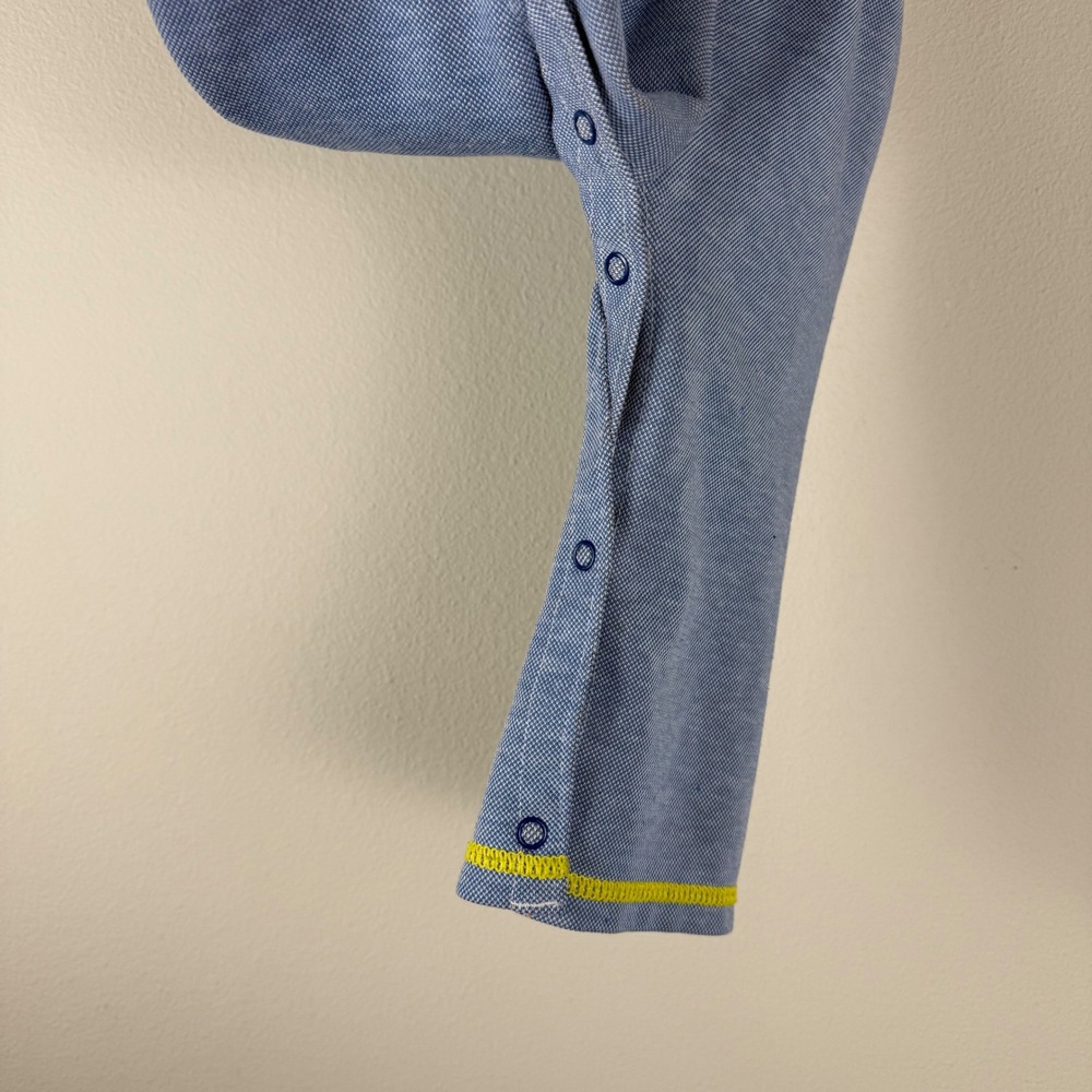 Vintage Carters‎ Kids Blue Train Overalls 24 Months Romper Jumper Snap Button - Picture 7 of 9